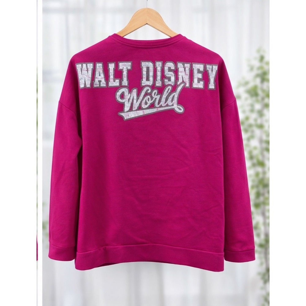 WDW Disney Parks Spirit Jersey Knit Sweatshirt Pink Relaxed Drop Shoulder XXL